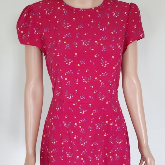 FASHION UNION FLORAL DARK PINK OPEN BACK FITTED SEXY MINI DRESS SZ.6 - Picture 6 of 12